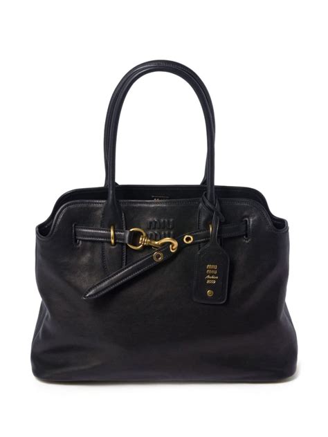 Miu Miu Biker Leather Tote Bag 